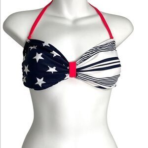 Old Navy Stars Stripes Bikini Top Junior Medium Red White Blue Summer Re…